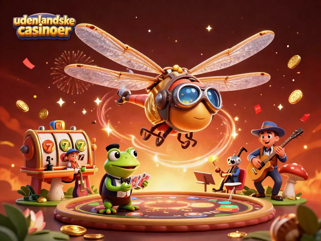 Engage with udenlandske casinoer through a vibrant 3D illustration featuring exciting gaming elements.