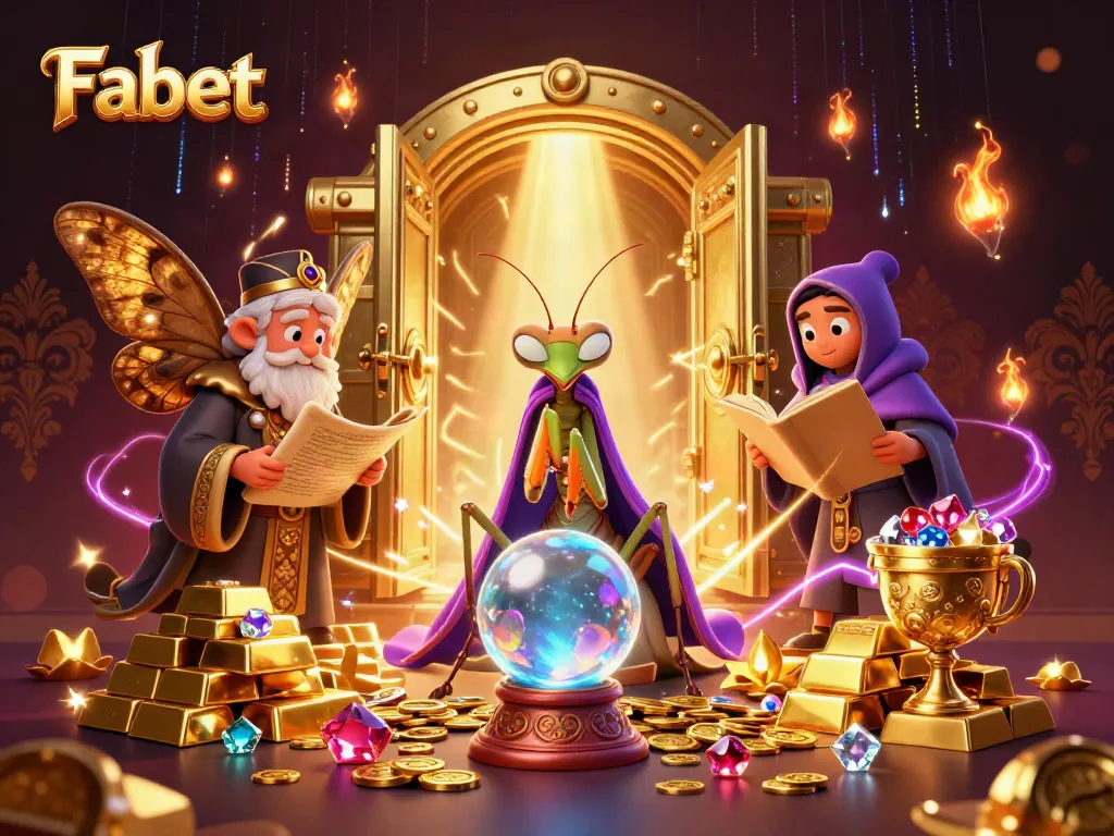 Experience Fabet's magical world with vibrant casino characters and rich treasures.