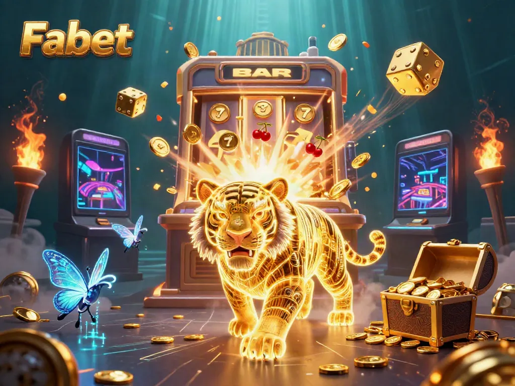 Experience Fabet with exciting jackpot games and vibrant casino elements in this dynamic scene.