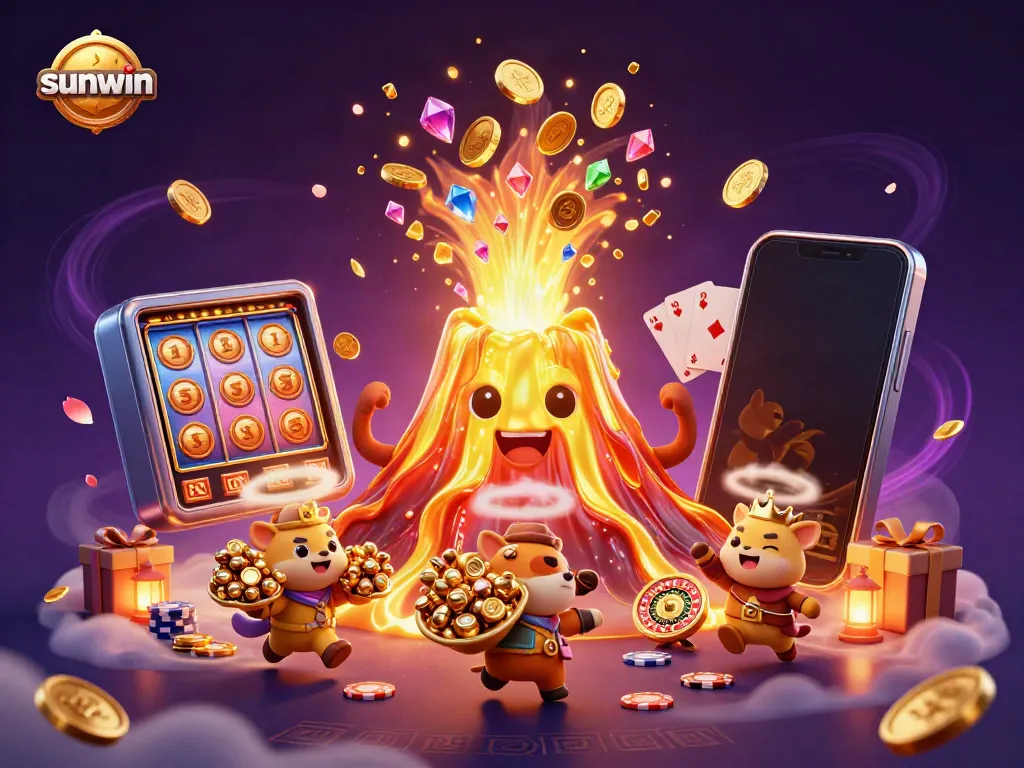 Experience thrilling wins with sunwin's vibrant gaming universe, showcasing exciting slot games amidst treasure-filled adventures.