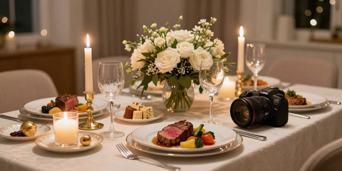 Varmrätter till nyår med elegant dukning och gourmetmåltid.
